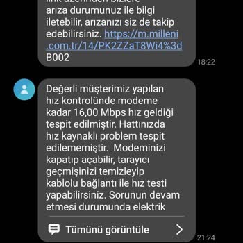 Millenicom Vaat Ettiği İnternet Hızını Sunmuyor.