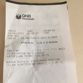 QNB Finansbank ATM'sinden Papara Kartıma Yatırdığım Para Hesabıma Geçmedi
