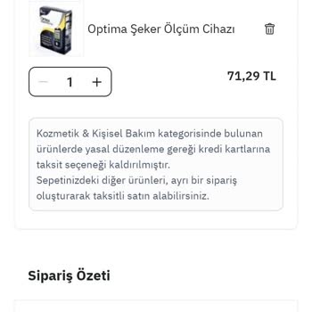 Epttavm'da Şeker Ölçüm Cihazı Siparişi Verirken Problemler Yaşıyorum