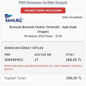 Kamil Koç Ücret İadesi Yapmıyor