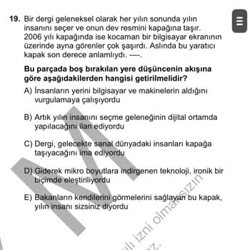 ÖSYM YKS Soru Hatası