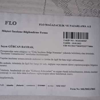 FLO Ayakkabı Kusurlu Ayakkabının Değiştirilmemesi