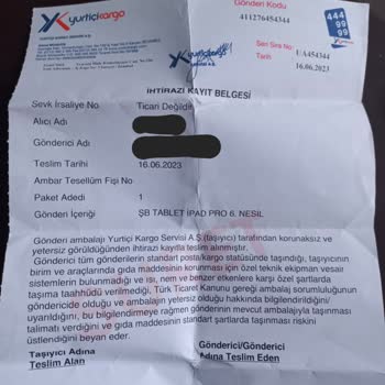 Yurtiçi Kargo'nun İhmali Yüzünden Kargomun Alınması