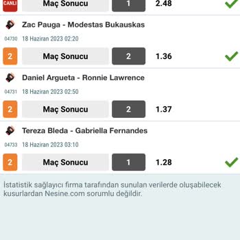 Nesine.com Kupon Sonuçlandırmadı