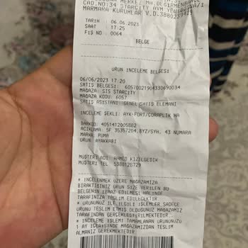 In Street Puma Marka Ayakkabının 15 Günde Deforme Olması
