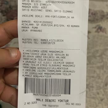 In Street Puma Marka Ayakkabının 15 Günde Deforme Olması