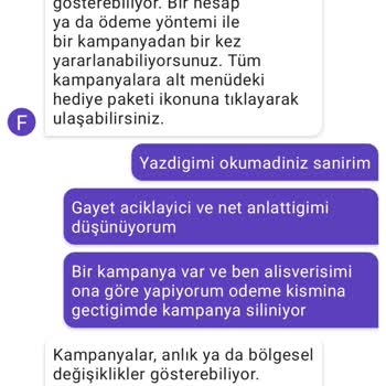 Getir Kampanya Gösterip Alışveriş Yaptıktan Sonra Kampanyayı Silmesi.