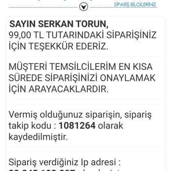 Aktar Hacı İsmail Ağa Vermiş Olduğum Sipariş Hakkında