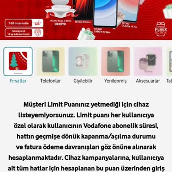 Vodafone Müşteri Limit Puanı Hatası