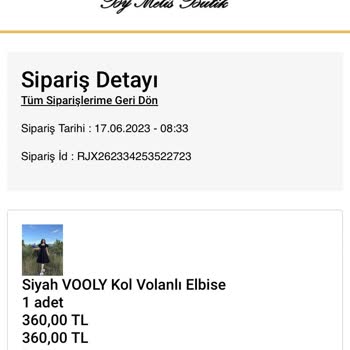 Bymelisbutik'ten Bir Ürün Sipariş Verdim Ve Bana Geri Dönüş Yapılmadı.