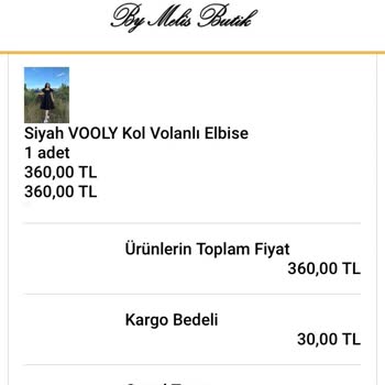 Bymelisbutik'ten Bir Ürün Sipariş Verdim Ve Bana Geri Dönüş Yapılmadı.