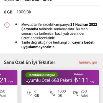 Vodafone Tarife Ücreti Mevcut Tarifenin Üç Katı Olması