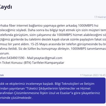 TurkNet Vaat Ettiği Hızı Tanımlamıyor.