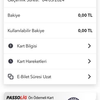 Passolig Ön Ödemeli Kart İptali