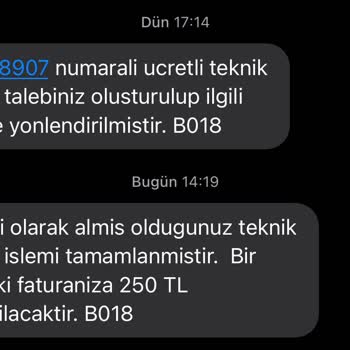 Turkcell 250 TL Haksiz Servis Ücreti