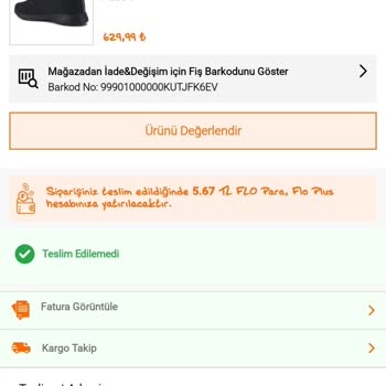 FLO Ayakkabı Para İadesi Edilmiyor