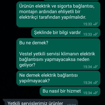 Vestel Klima Montajını Eksik Yapıyor.