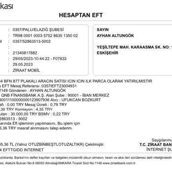 Ziraat Bankası EFT Farkı İsimle Transfer Gerçekleşmesi