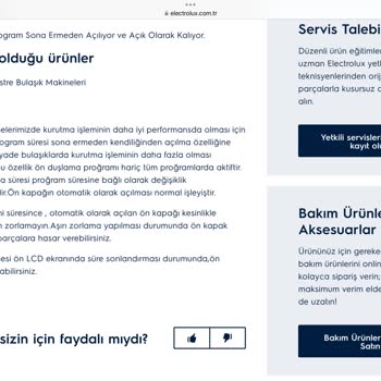 Electrolux Bulaşık Makinesinin Otomatik Kapı Açma Fonksiyonu