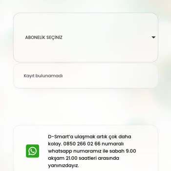 D Smart Abonesini Tanımıyor