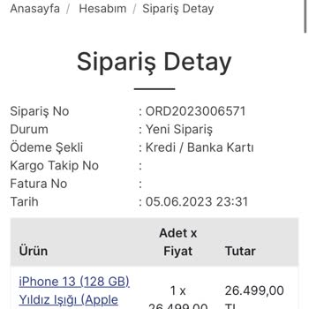 iPhone 13 Kargoya Verilmedi