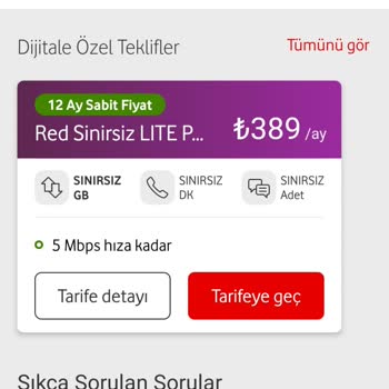Vodafone Tarife Değişikliği Problemi