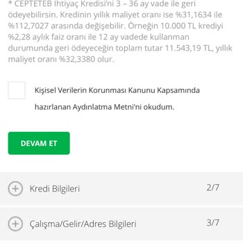 TEB Cepte Kredi Başvurusu Hakkında
