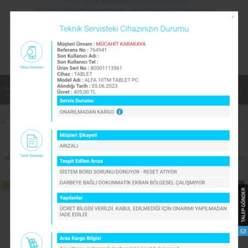Hometech Tablet Teknik Servis Liyakatsizliği
