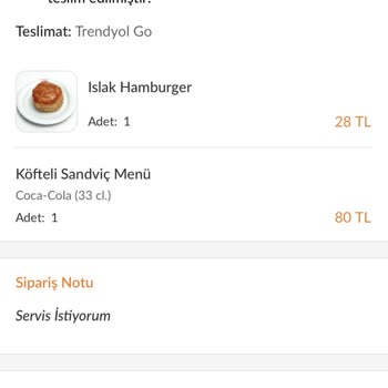 Trendyol Yemek Tarafından Yapılan Yanlış