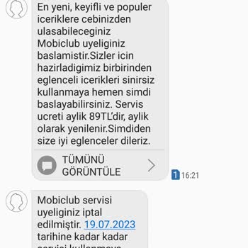 Mobiclub Haksız Şekilde Tahsil Edilen Üyelik Ücreti