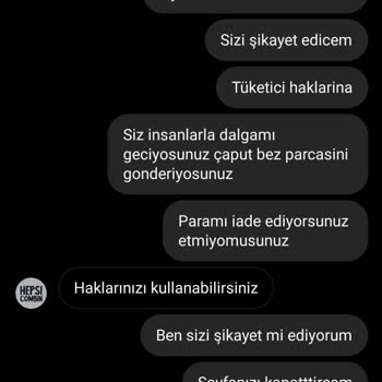 Betrug durch Instagram-Seite HEPSİCOMBİN habe falsche Bestellung erhalten und Änderung verweigert