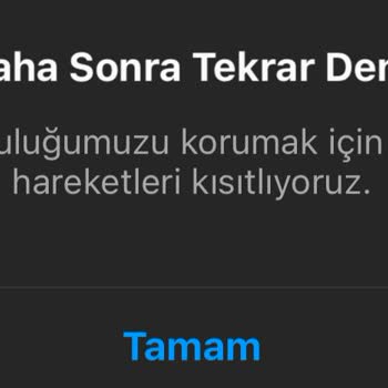 Instagram Topluluk Kuralları İhlali Kısıtlaması
