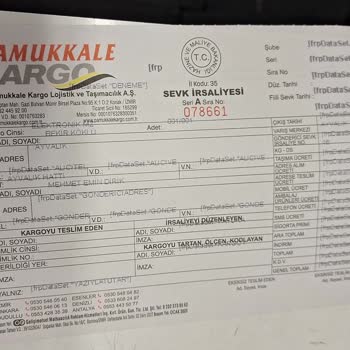 Pamukkale Kargoya Verilen Kargom Kayıp