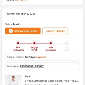 Mavi Trendyol Alışverişi İadede Kayıp