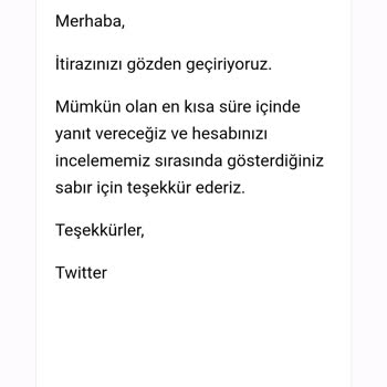 Twitter Hesabım Haksız Yere Askıya Alındı.