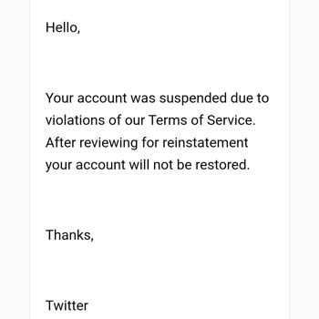 Twitter Hesabım Haksız Yere Askıya Alındı.