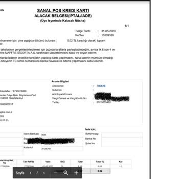 Mapfre Sigorta Poliçe İptali Eksik İadesi