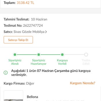 Sivas Gözde Mobilya Ürünü Teslim Etmemeleri