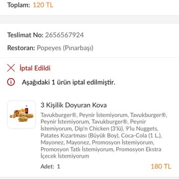 Trendyol Yemek İptalinde Para İadesi Yapmıyor