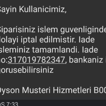 Dyson Türkiye Siparişimi İptal Etti!