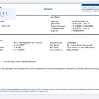 Ünal Güner Eğitim Katılım Dekontlarına Cevap Alamıyorum