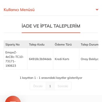 evdeeczane.com Sipariş İptal Etmiyor