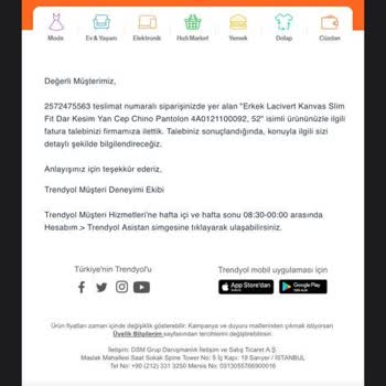 Trendyol Ve Altınyıldız Yanlış Fatura Kesim İşlemi