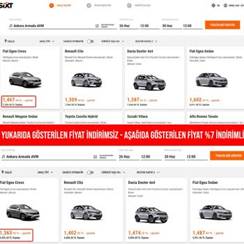 Sixt %7 İndirimi %35 Diye Pazarlıyor