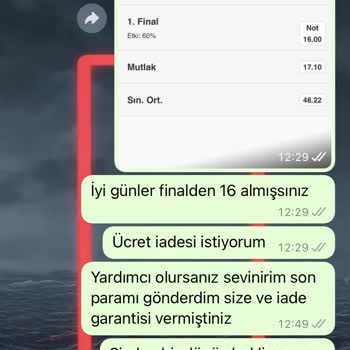 Odev.hatti (Instagram) Hem Düşük Not Aldılar Hem De Garanti Ettikleri İadeyi Yapmadılar