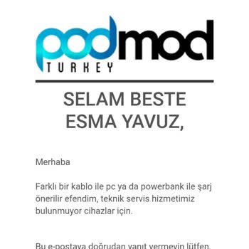 Podmodturkey.com 6 Aylık Ürün Bozuldu Şarj Tutmuyor Uwell Caliburn G2 Pod