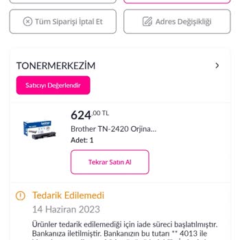 Pazarama Sipariş Ettiğim Ürün Gelmedi!