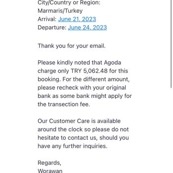 Agoda.com Kartımdan Fazla Ücret Çekti Ve Geri Ödemiyor