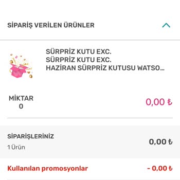 Watsons Haziran Ayı Sürpriz Kutusu Keyfi İptal