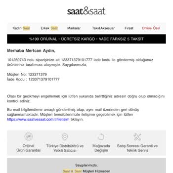 Saat & Saat İade İçin Telefonları Açmıyorlar Dava Edeceğim